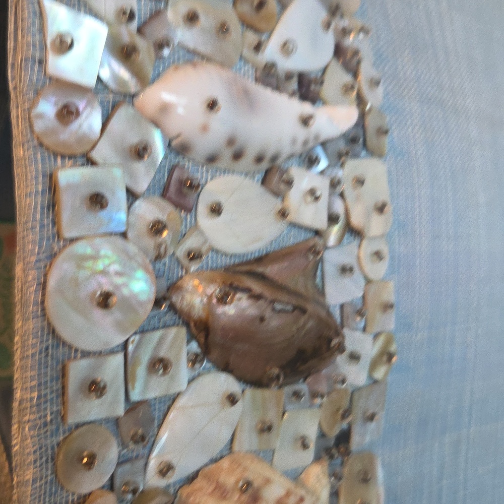 Sea Life Shell-Embellished Blue Handbag - Picture 3 of 9